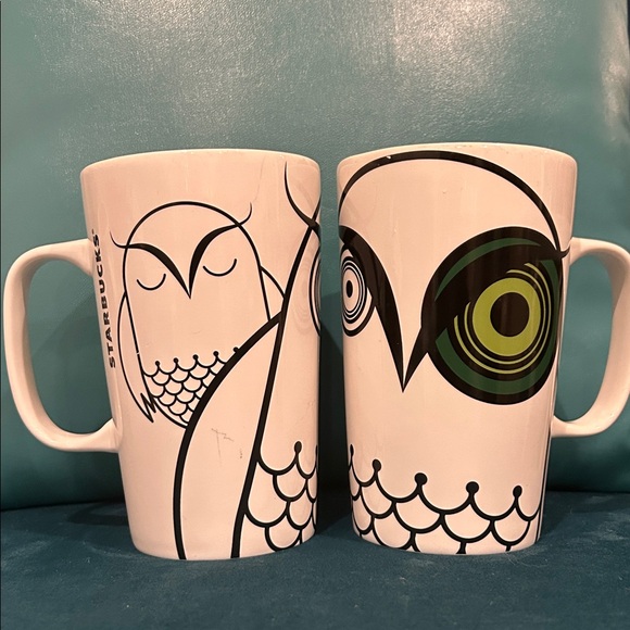 Starbucks Other - 2014 STARBUCKS Retired Collectible Limited Edition Green Eye Owl coffee mug set!